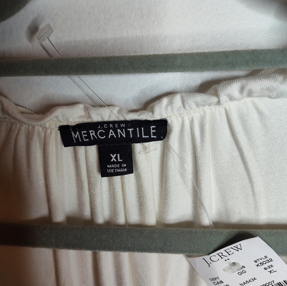 J. Crew Classic Ruffle Hem Side Tye Long Sleeve Blouse XL Ivory NWT - Picture 3 of 7